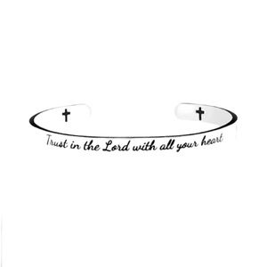 Stainless Steel Silver Engraved Bracelet with Bag